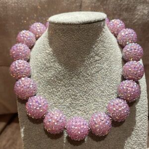 Chunky Playful Purple Crystal Necklace 14-16” choker